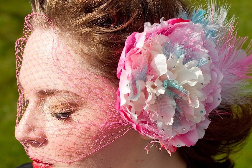 Retro Burlesque Rockabilly Wedding Circus Veil Pink Peony From SpinelessCC Retro Burlesque Rockabilly Wedding Circus Veil Pink Peony From SpinelessCC