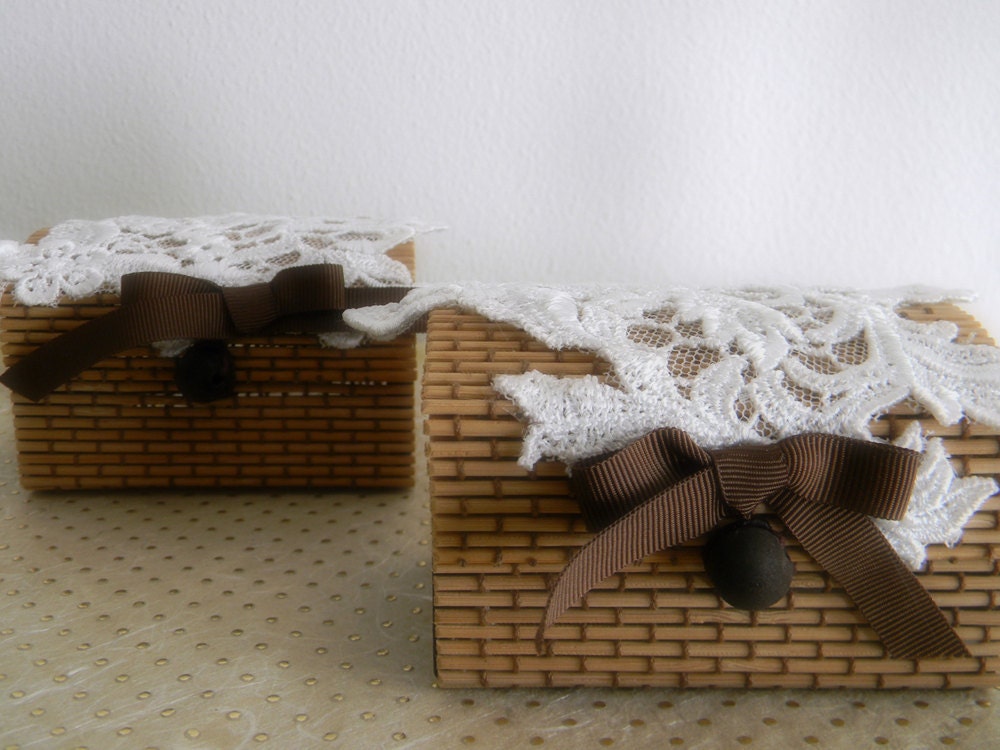 Rustic Elegant Box Vintage style Rustic chic wedding favors Country