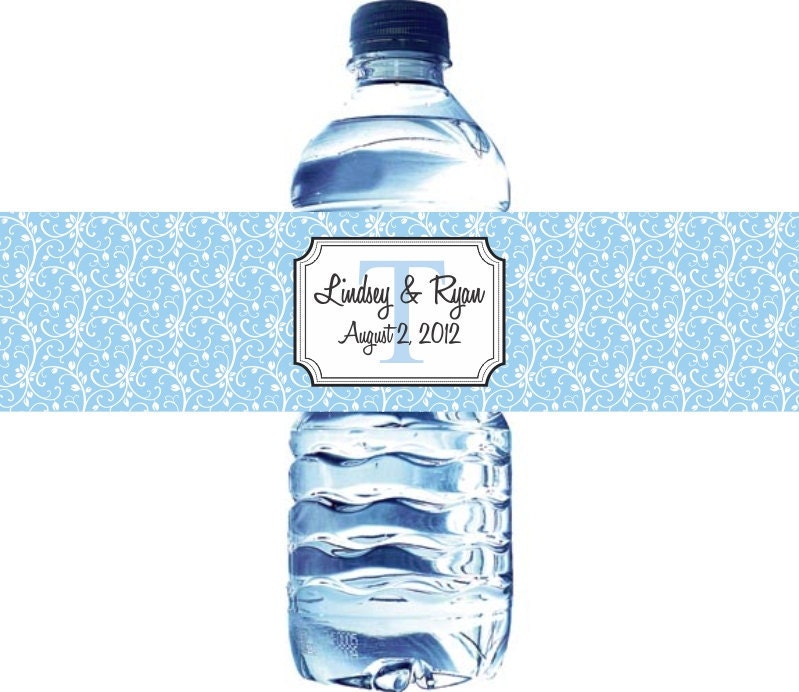 DIY Printable Personalized Wedding Labels for Water Bottles From jcsaccents