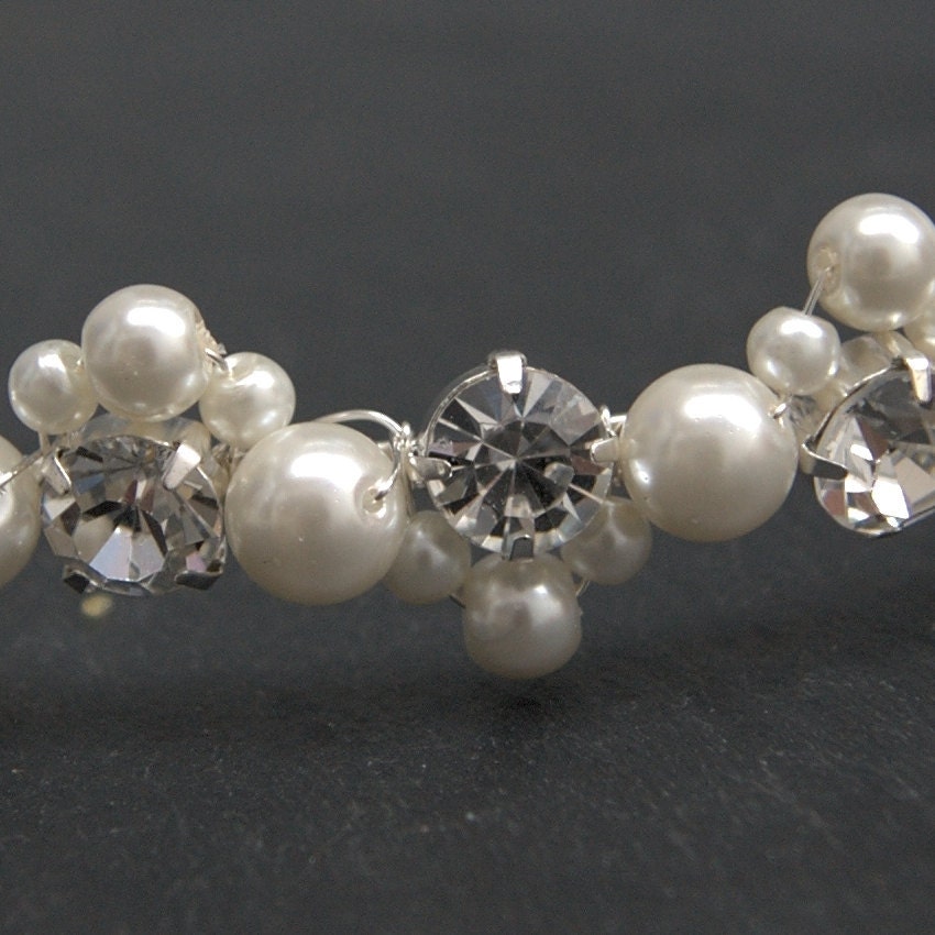 Pearl Headband Diamante Stones and Pearls Wedding Hair Accessories 