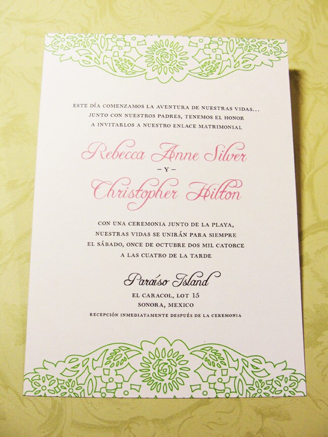 Mexico Summer Theme DIY Printable Wedding Invitation Set Invitation 