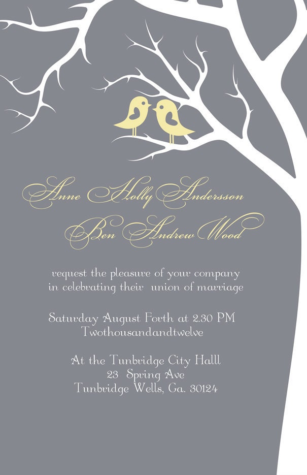 Digital Love Birds Wedding Invitation Package DIY Wedding invitations 