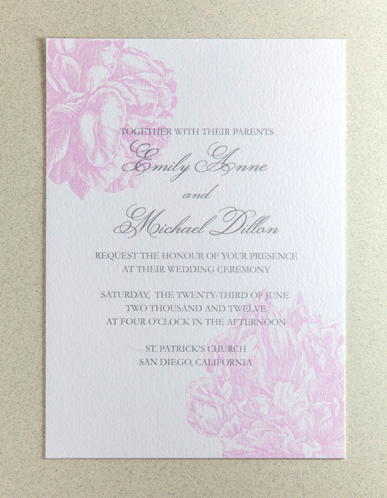 Printable Botanical Wedding Invitation Peony Wedding From encrestudio