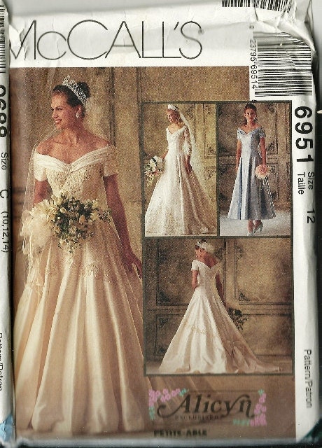1994 McCalls Wedding Dress Pattern Pattern 6951 Size 12 Alicyn Exclusive 