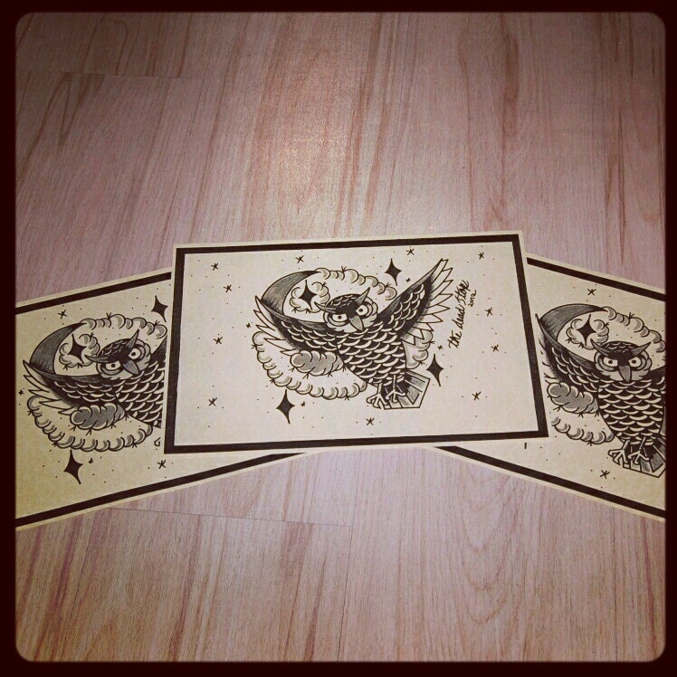 Liberty owl tattoo Flash