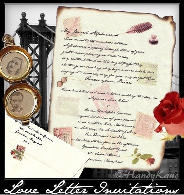 travel 1920s 1930s 1940s Wedding INVITATIONS scrolls envelopes seals