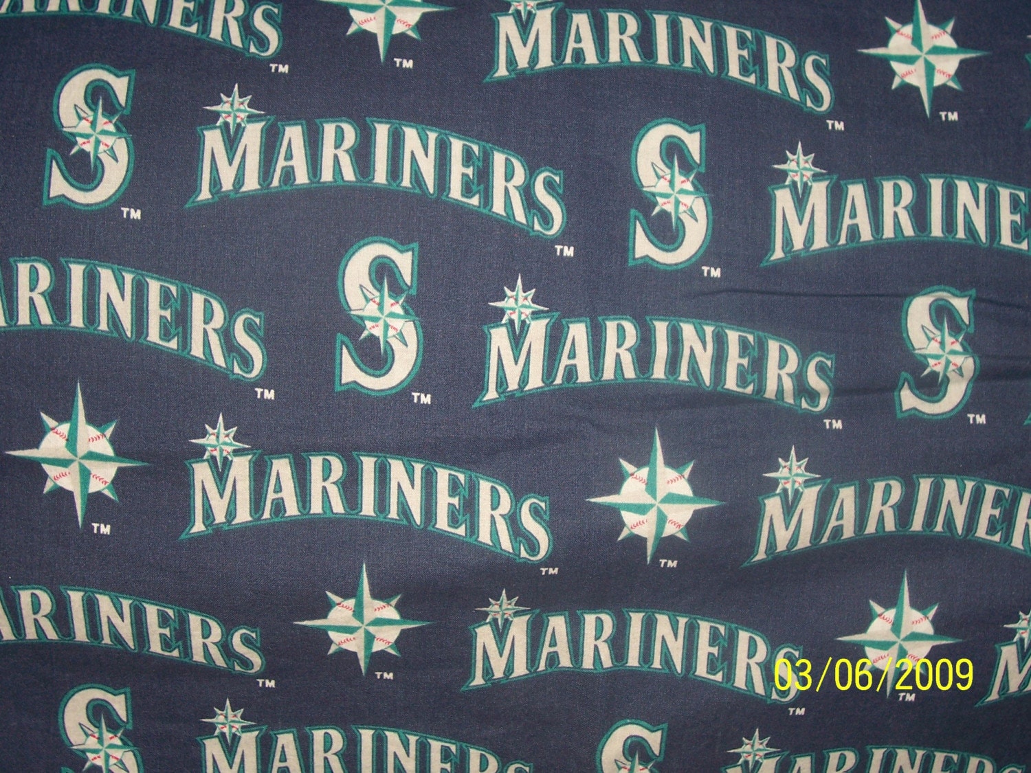Seattle MARINERS cotton fabric by DeZignsbyJules on Etsy