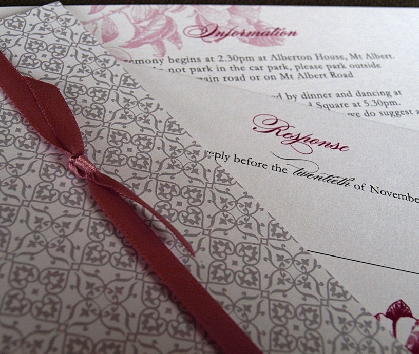Florence Wedding Invitation Set From rubyandwillow