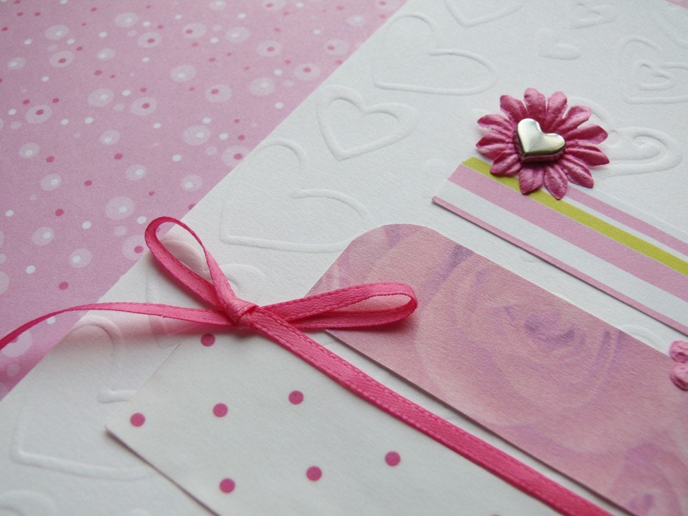 Handmade Wedding card and envelopePerfect In Pink From ZoBeDesigns