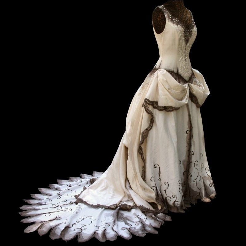 French Gothic Wedding Gown Hand Painted From TheBohemianGoddess