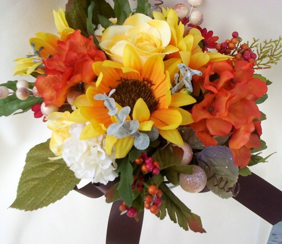 Bridal Bouquet Sunflowers Boutonnierre Summer Weddings From AmoreBride
