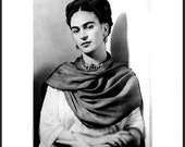 Frida Kahlo in Black and White Digital Collage Sheet