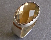 Smoky Topaz Faceted Sterling Ring