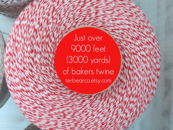 CLEARANCE Bakers twine 3000 yards Red and White