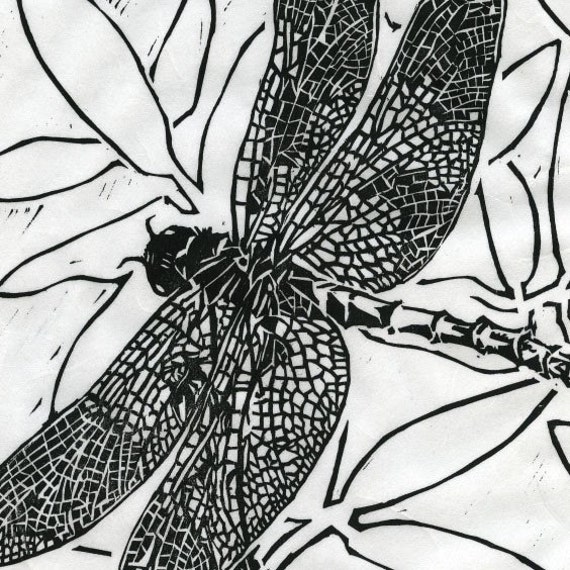 Dragonfly - Original Woodblock Print | Animals and insects | Woodblock ...