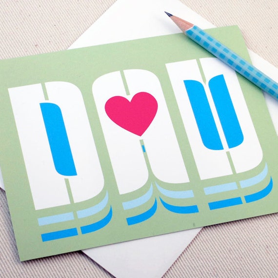 Fathers Day Card - I Love You Dad Greeting Card by Oh Geez Design