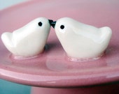 Sharing Secrets Pink Birdie Cupcake Stand - Hand sculpted wheel thrown stoneware pottery