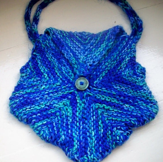 Blue silk bag fun purse Ooak by SpinningStreak on Etsy