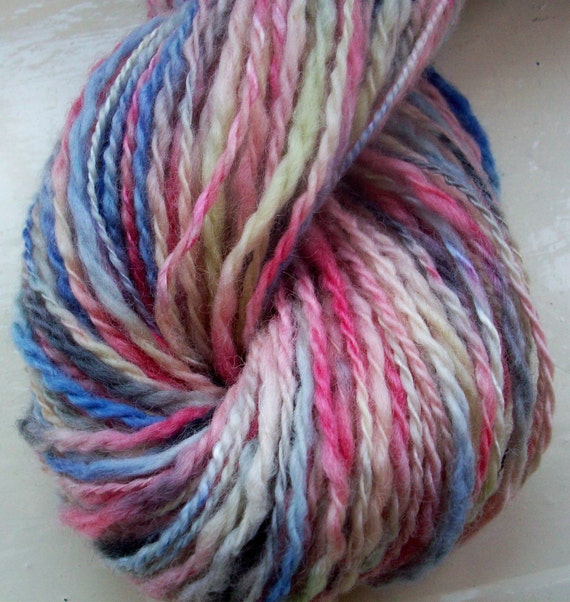 Handspun Hand painted Blue Faced Leicester Yarn by SpinningStreak