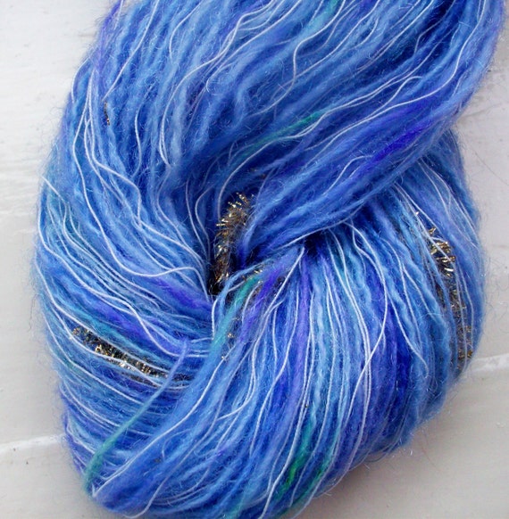Hand painted novelty yarn 50g hyacinth purple by SpinningStreak