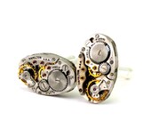 Steampunk Cufflinks - Stunning Hamilton OVAL Men's Clockwork Cuff Link Design - PROMPTLY SHIPPED - Steampunk Jewelry By London Particulars