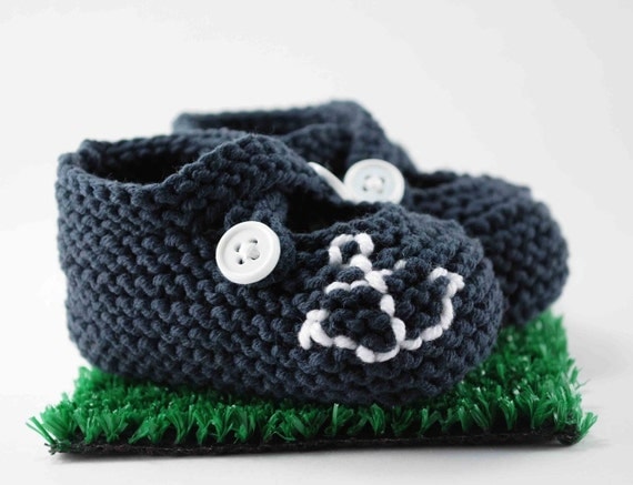 Ahoy Navy Anchor Baby Booties