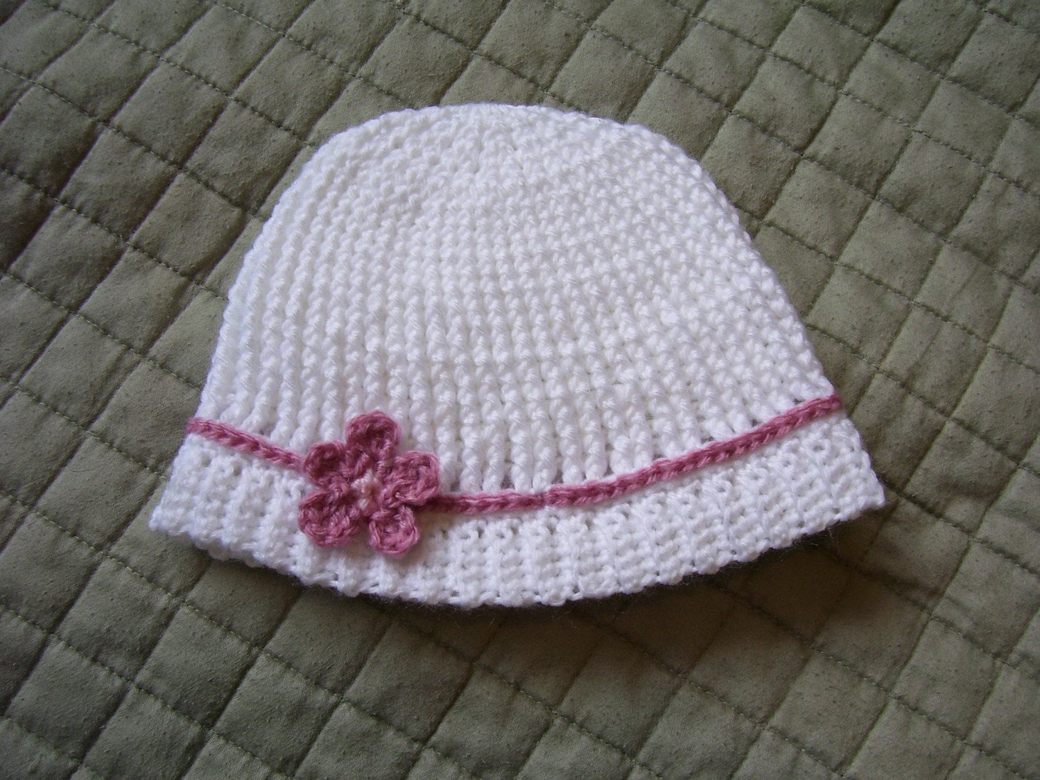 My Longest Year: Crochet Toddler Beanie Hat w/Flower