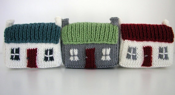 Knitting Pattern PDF Scottish Mini Red Roof Croft House