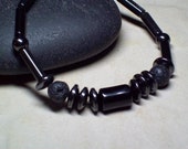 TENACITY BRACELET- Onyx, Lava Rock and Hematite-Men Cufflinks-Bracelet-Other Accessories