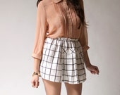 Prep School Grid Pull-On Pleated Waist Skirt (xs - s)