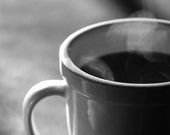 Coffee, morning, hot, java, black and white, still, photograph