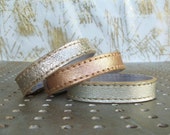 Three  Shades Of Shiny Leather Bracelets