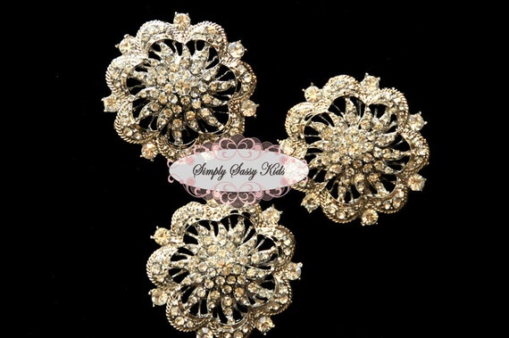 RD74 BIG 2 inch CLEAR Rhinestone embellishment button Perfect for wedding accessories invitations pillow crystal bouquet flowers hair