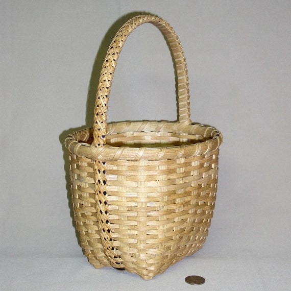 Carolina Charm Basket - with Decorative Braided Handle, Hand Woven