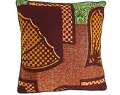 African Wax Print Pillow Cover (Femi Goldenrod)