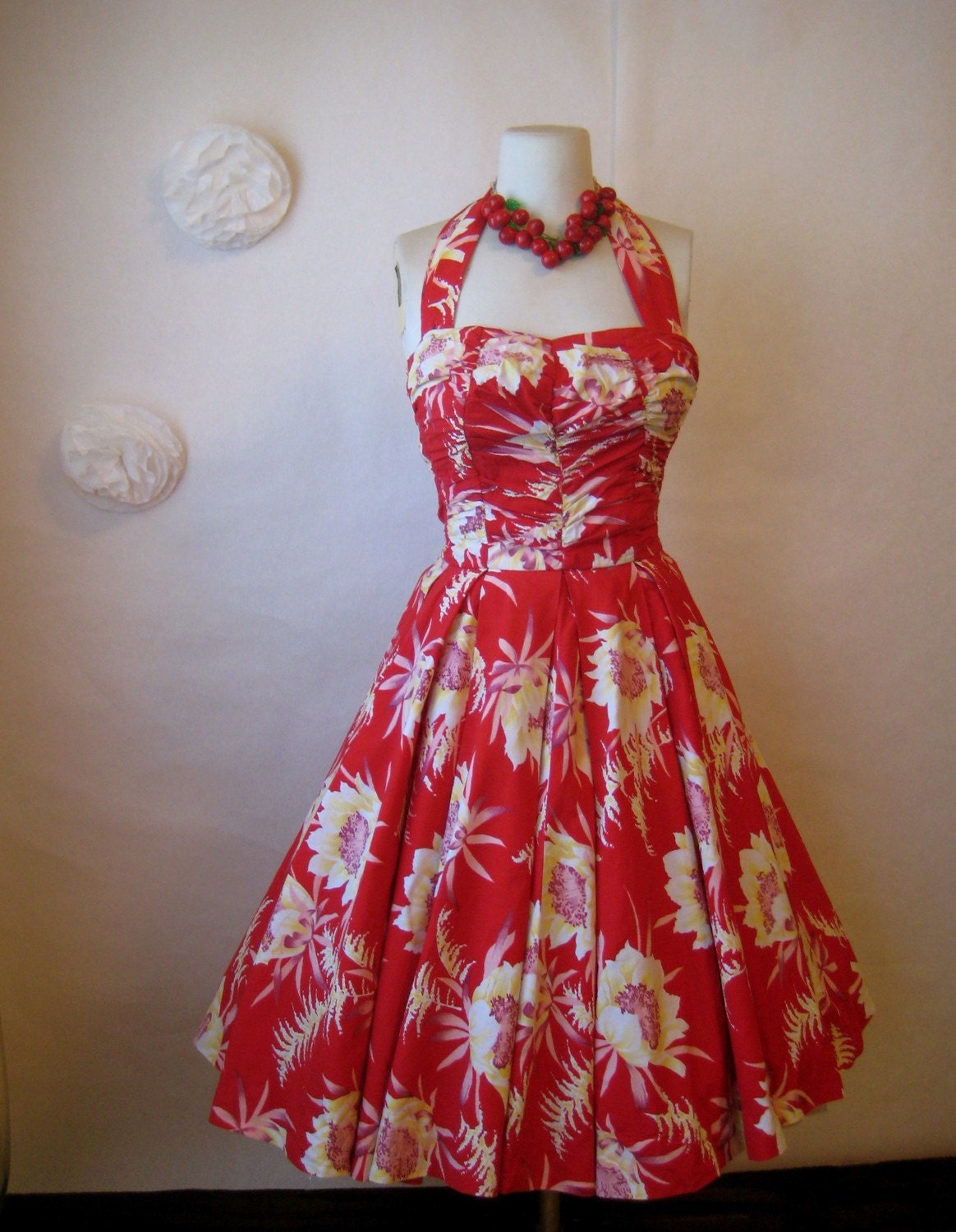 r e s e r v e d. hawaiian dress. 1950s by SweetMoonlightShop