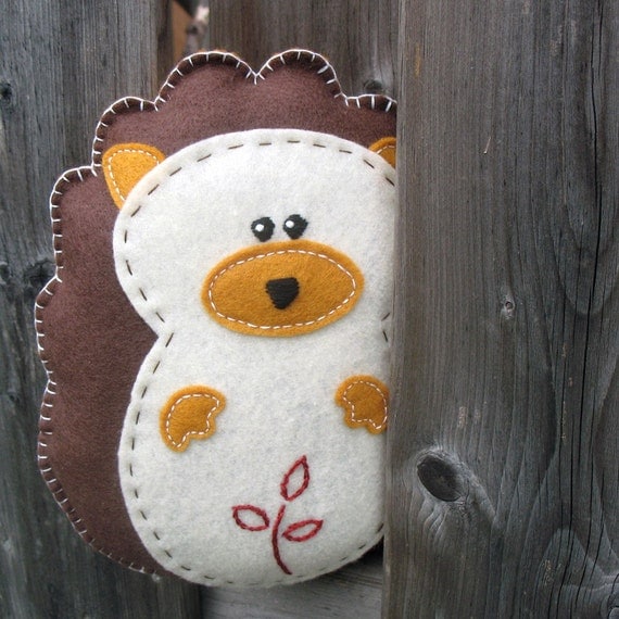 Stuffed Hedgehog PATTERN - Sew by Hand Plush Felt Stuffed Animal PDF - Easy to Make