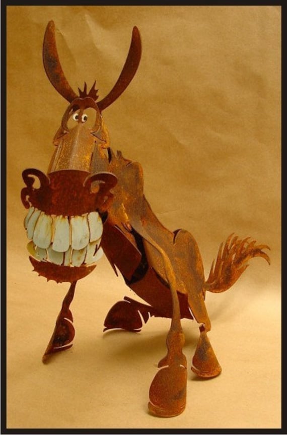 Donkey - 3D Metal Art Sculpture - Grinning Garden Decor