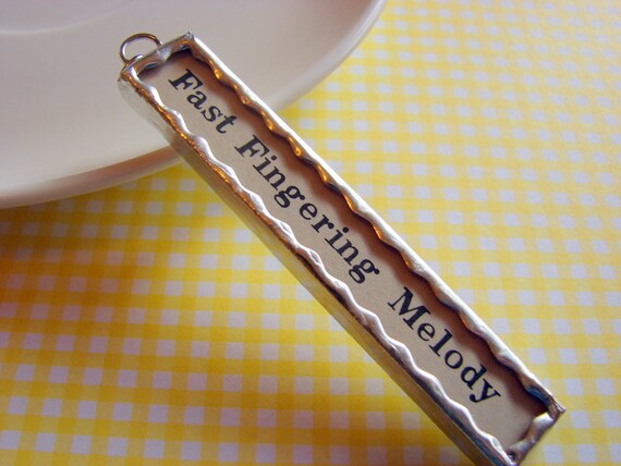 Soldered Glass Charm Pendant  Fast Fingering Melody by mimiandlucy