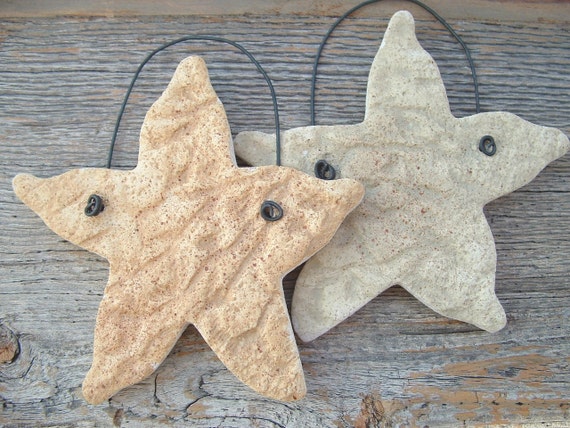 Starfish Salt Dough Ornaments 2 Sea Stars by cookiedoughcreations