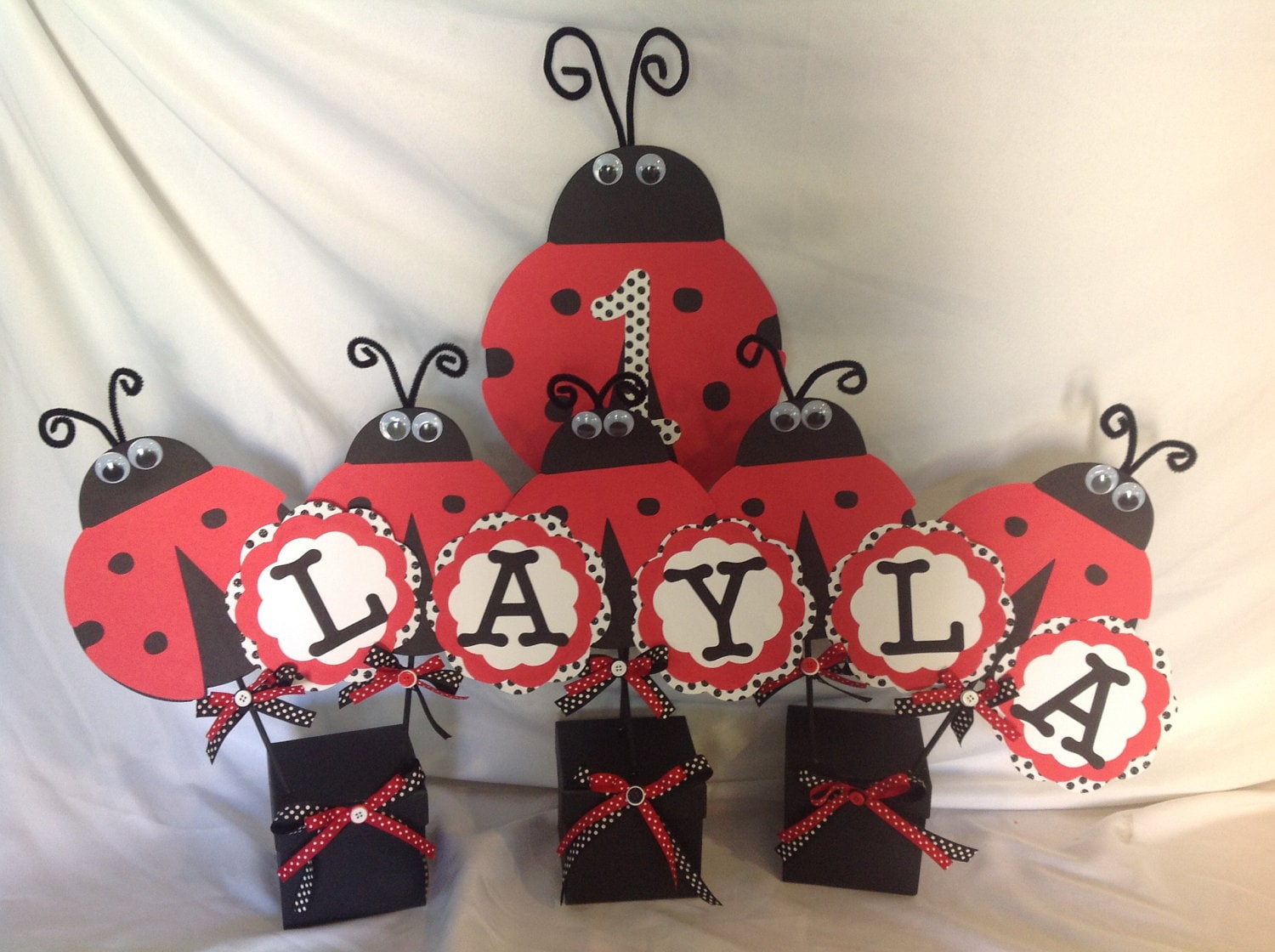 Ladybug Birthday Party Centerpiece. $40.00, via Etsy. | Ladybug party ...