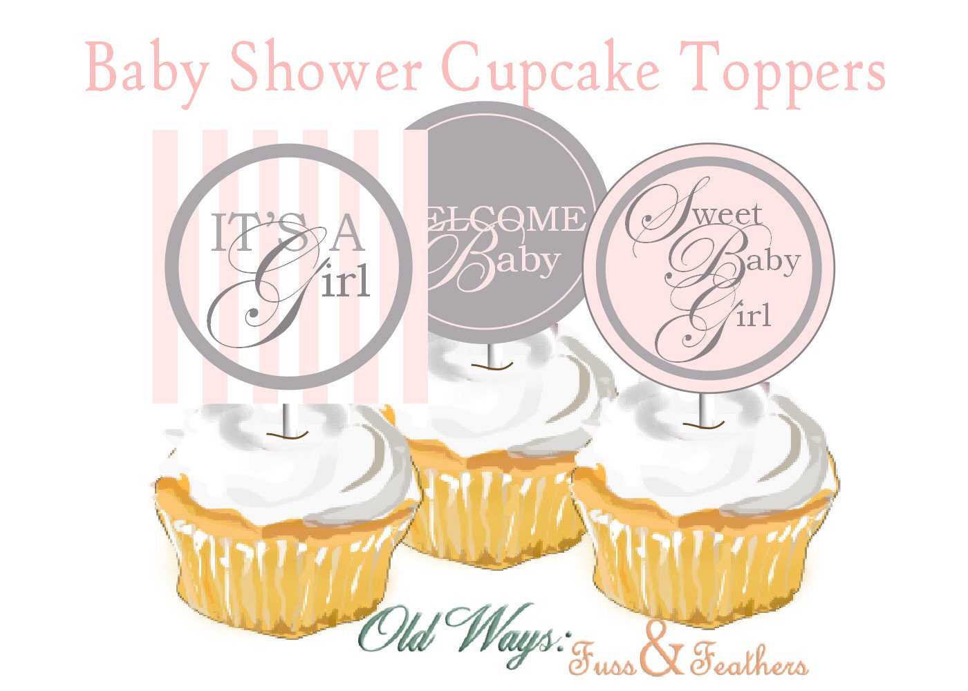 Girl baby shower decorations, Baby shower cupcake toppers, Shower ...