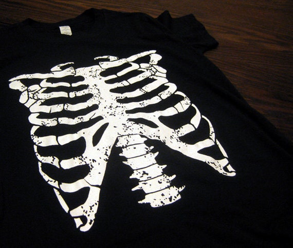 Rib Cage Skeleton Horror Punk Goth Halloween Costume WOMENS T-Shirt Your Choice of S,M,L,XL,2XL