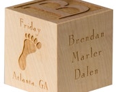 Personalized Baby Block Gift Baby Blocks Baby's First Alphabet Block Twins Newborn Adoption New Baby Engraved Wooden Block