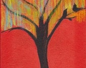 Bird Tree Painting - Sunshine and Blue Skies - Contemporary Art Supporting Cancer Awareness