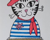 Parisienne Puss Gocco Print -- Limited Edition