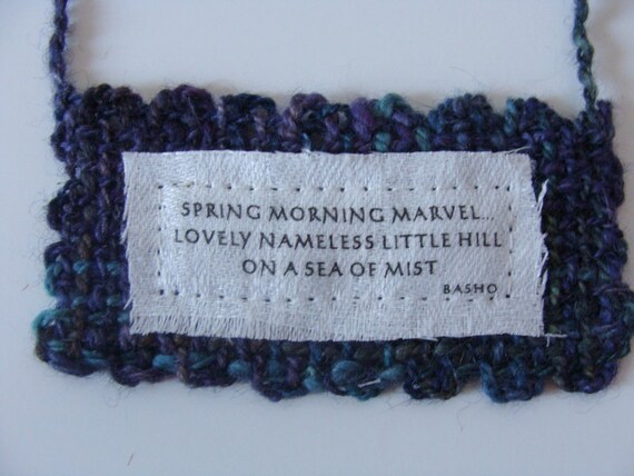 Wall Hanging Small Handwoven Handspun Spring Japanese Haiku