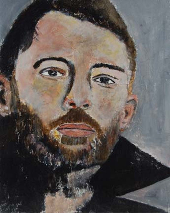 Original Acrylic Portrait Painting - Thom Yorke Radiohead On sale