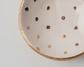 White and Gold Dot Dish