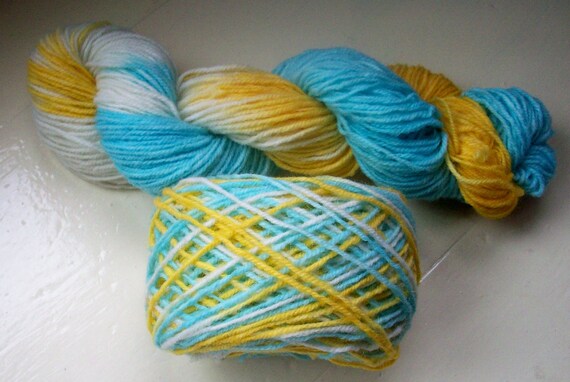 Sock yarn hand dyed merino alpaca 100g yellow by SpinningStreak